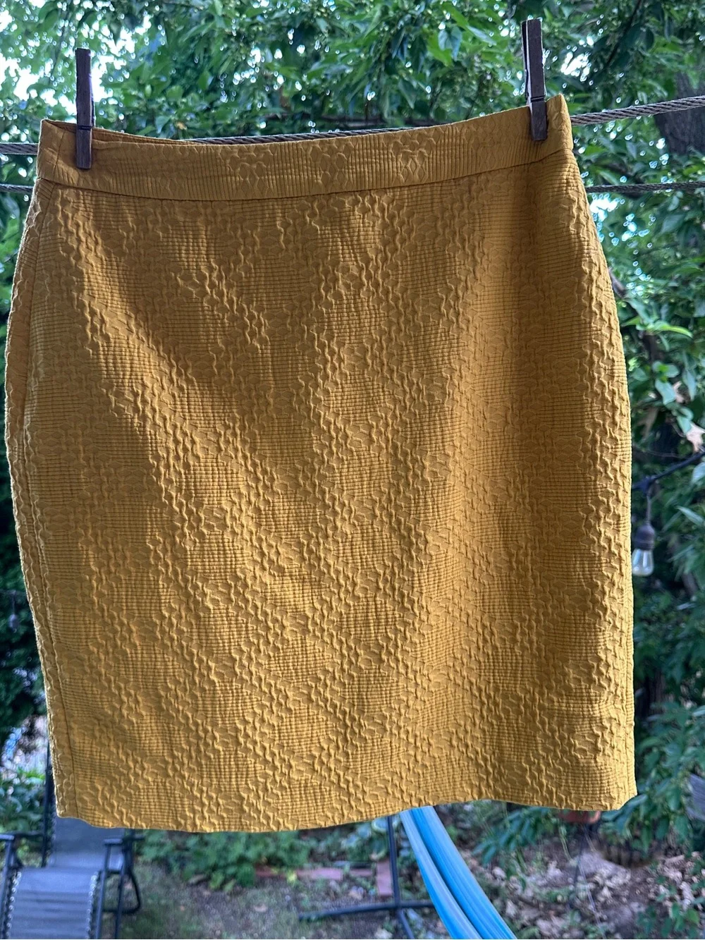 Banana Republic Textured Mustard Pencil Skirt